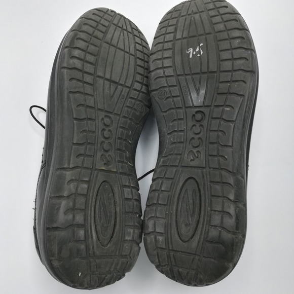 Ecco Shoes Mens Oxford Seawalker Black Leather‎ Lace Up Comfort Arch Support 44